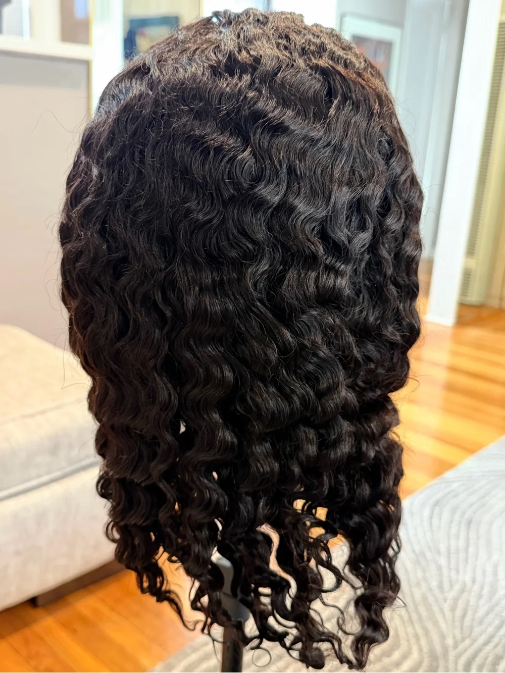 14” Kinky Curly Half Wig Human Hair 3 In 1 Seamless Flip Over 200% Density #100